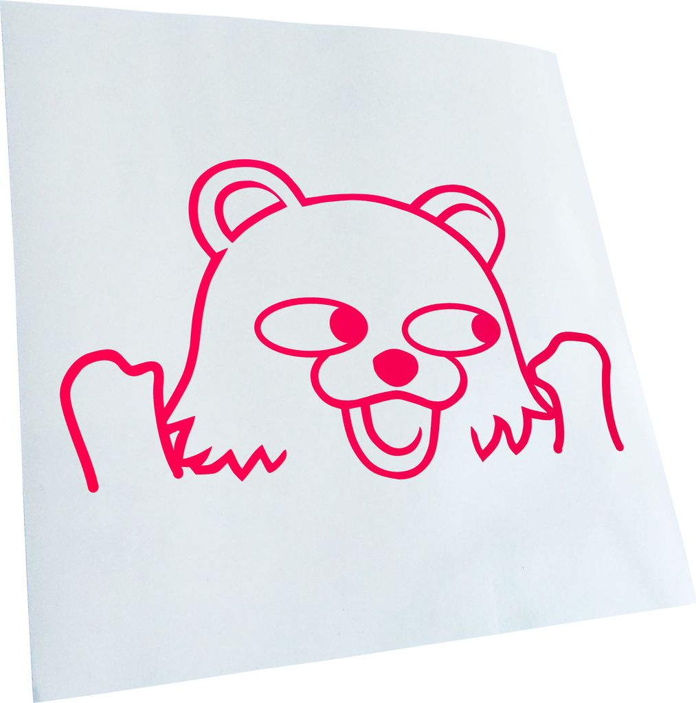 Kiwistar - Autoaufkleber - Pedobär Kuma - Neonpink - 24x12cm - Aufkleber für Auto, Laptop, Fahrrad, LKW, Motorrad mehrfarbig JDM Decal Racing
