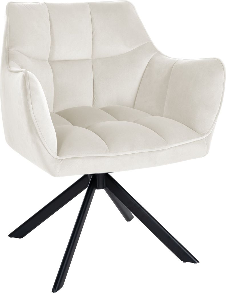 Esszimmerstuhl HLO-CP94 Samt schwarz creme