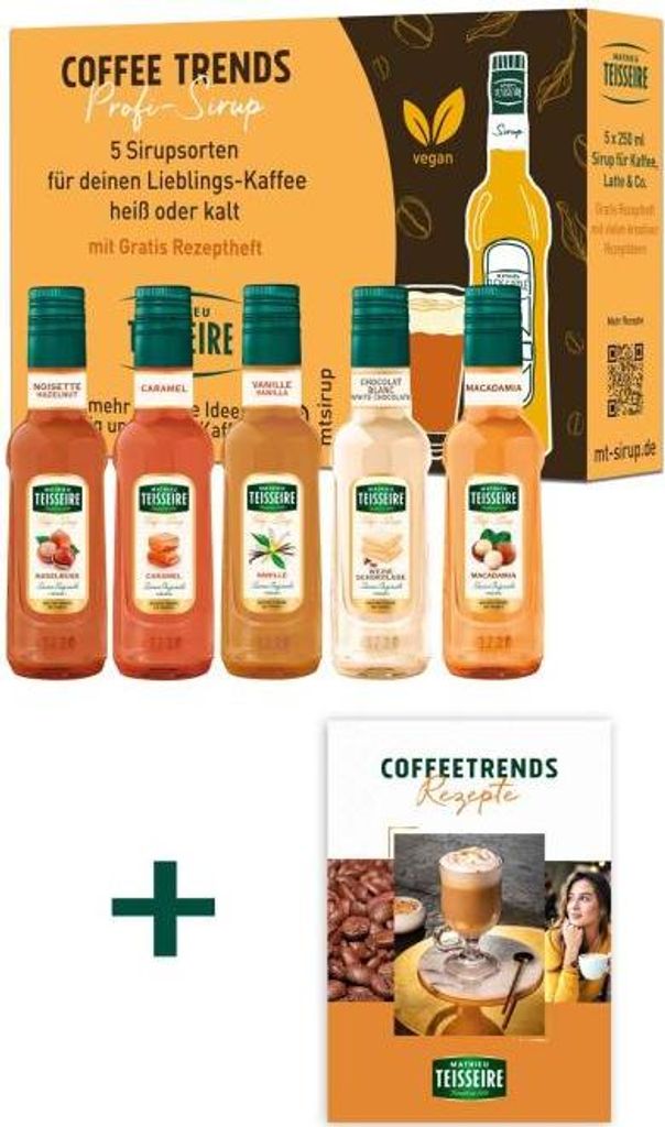 Teisseire Sirup Caramel Haselnuss Macadamia Vanille weisse Produktbild 