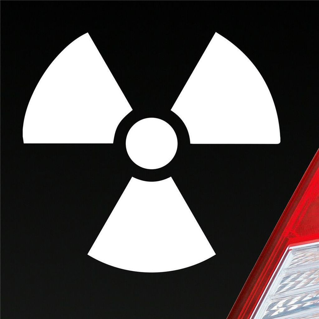 Auto Aufkleber Atom Radioaktivität Atomkraft Nuklear 10x10 cm Weiss Matt Sticker Heckscheibenaufkleber