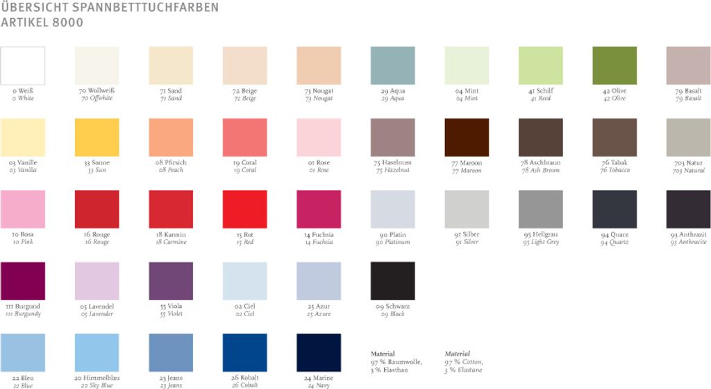 elegante Mako-Satin Betttuch Solid Farbe Weiss Größe 240x280