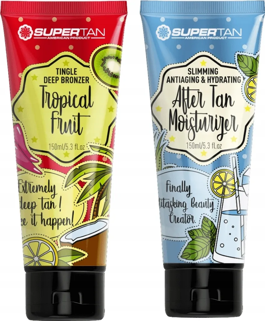 SuperTan Fruits Tropicaux 150ml Bronzer Forte Picotement et Baume Set