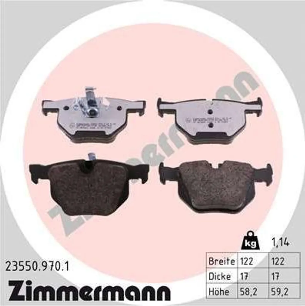 Entretien Freins BMW : Plaquettes Zimmermann 23550.970.1 pour E90 E93 X1