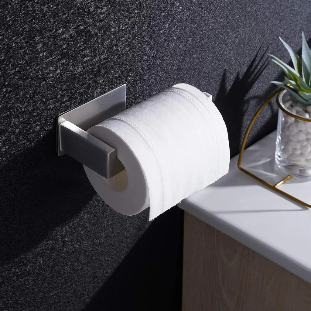 Distributeur Papier Toilette sans Perçage Inox avec Crochets pour Cuisine