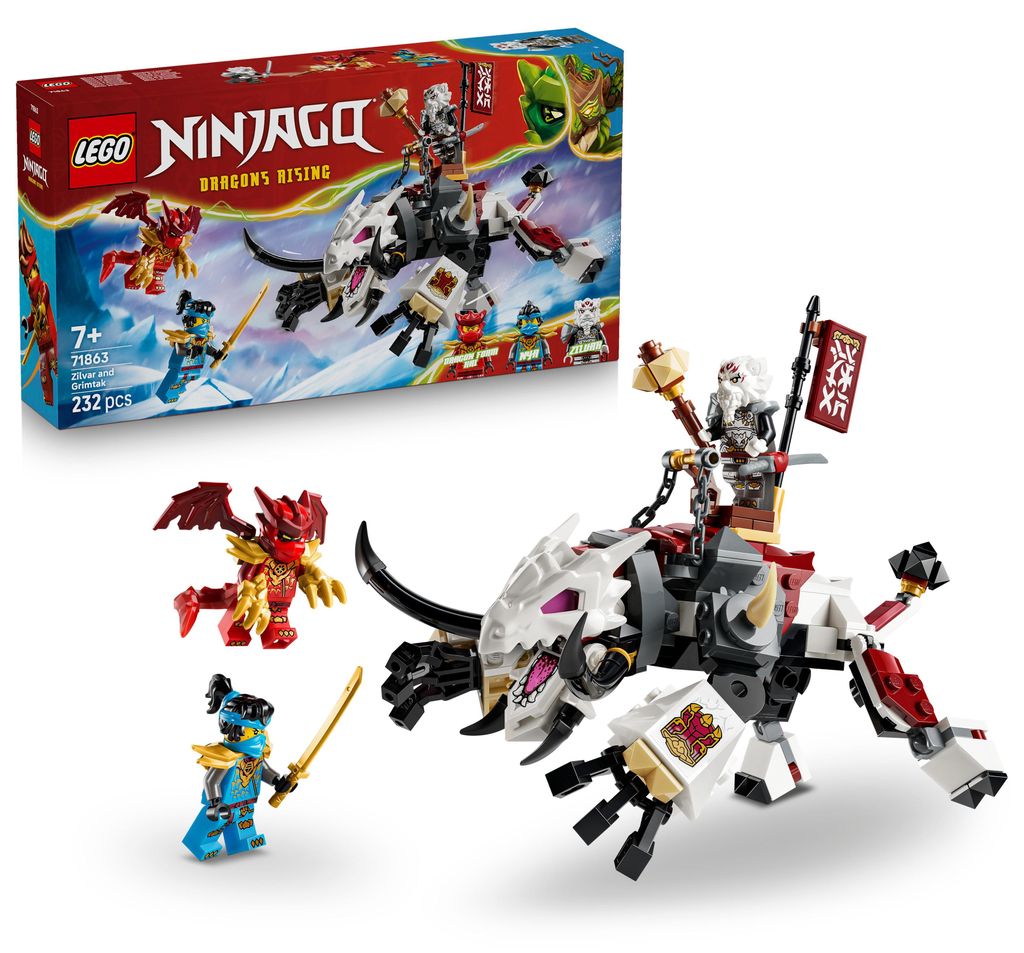 LEGO NINJAGO Zilvar auf seinem Drachentier Grimtak - Ninja Produktbild 