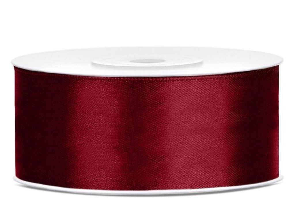 Tasiemka satynowa, bordo, 25mm/25m (1 szt. / 25 mb.) Zdjęcie produktu 