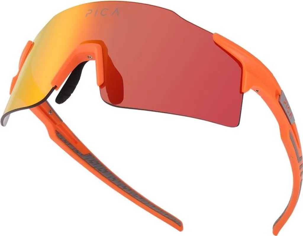 Lunettes de soleil sportives orange PICA ORRU pour cyclisme et running