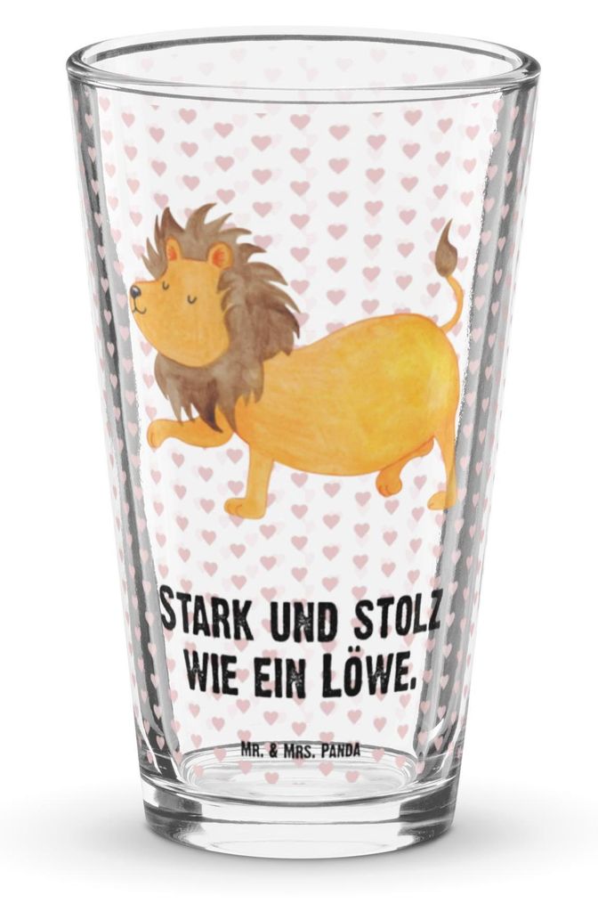 Mr. & Mrs. Panda Cocktailglas Sternzeichen Löwe - Transparent - Geschenk, Tumbler, Bierglas, Geburtstag August, Glas, Juli, König Der Tiere, Pint...