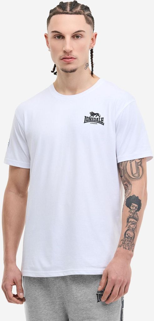 Herren T-Shirt normale Passform WARLINGHAM White/Black L Lonsdale