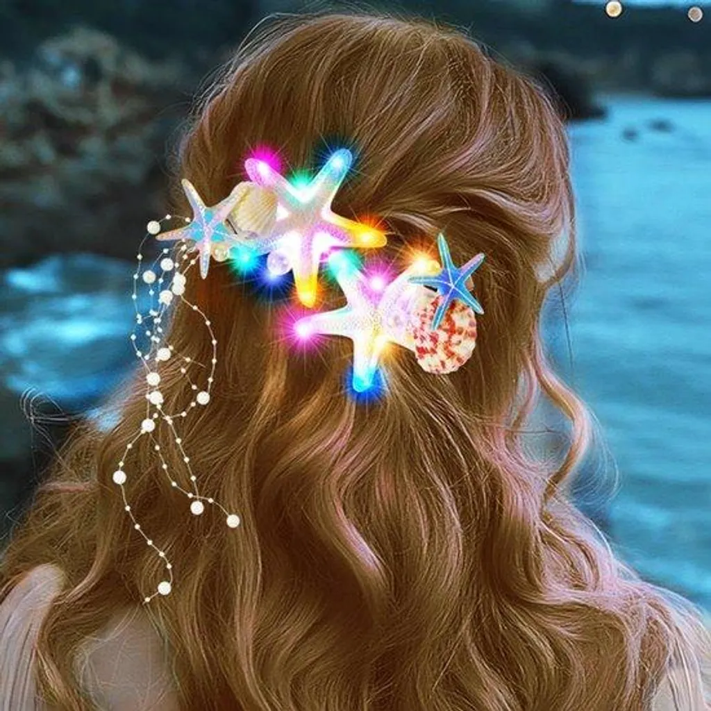 Accessoires Cheveux de Plage LED pour Festivals et Soirées d'Été Lot de 2