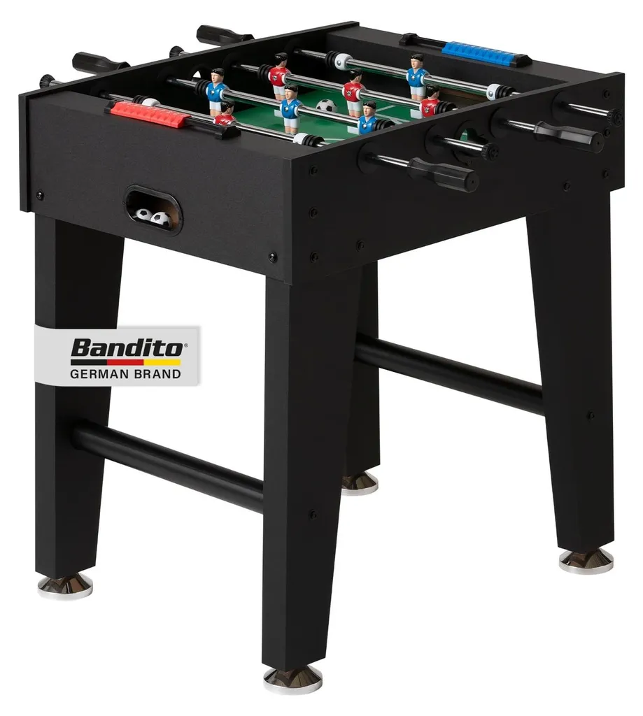 Baby-foot BigFun noir robuste avec structure renforcée et design chic