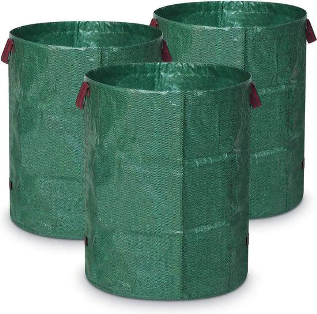 Grand sac à déchets de jardin 272 litres pliable vert haute résistance