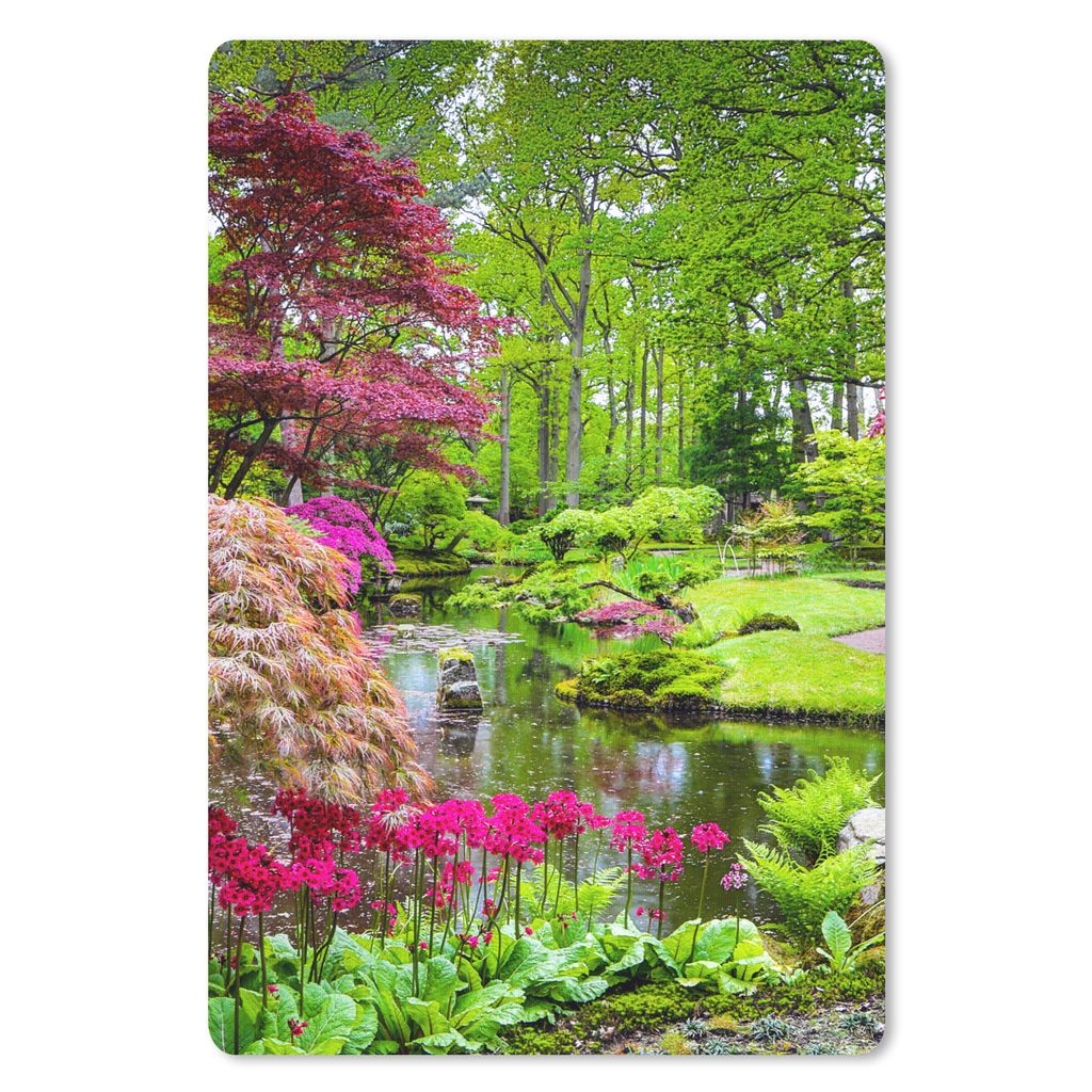 MuchoWow Mauspad Mousepad Bäume - Blumen - Japanisch - Natur - Wasser 40x60 cm - Mousepads - Maus Mat - Pad - Mausunterlage - Schreibtisch Acces...