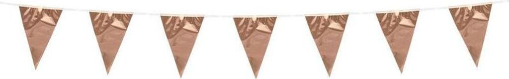 Wimpel Girlande aus Folie in Rosegold Metallic 3 Meter