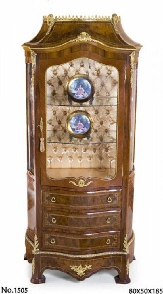 Casa Padrino Barock Vitrine 80 x 50 x H. 185 cm - Edel & Prunkvoll