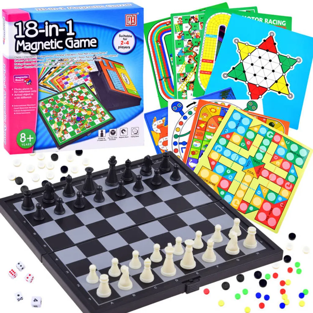 Compendium de jeux de société 18 en 1 GR0081 pour toute la famille