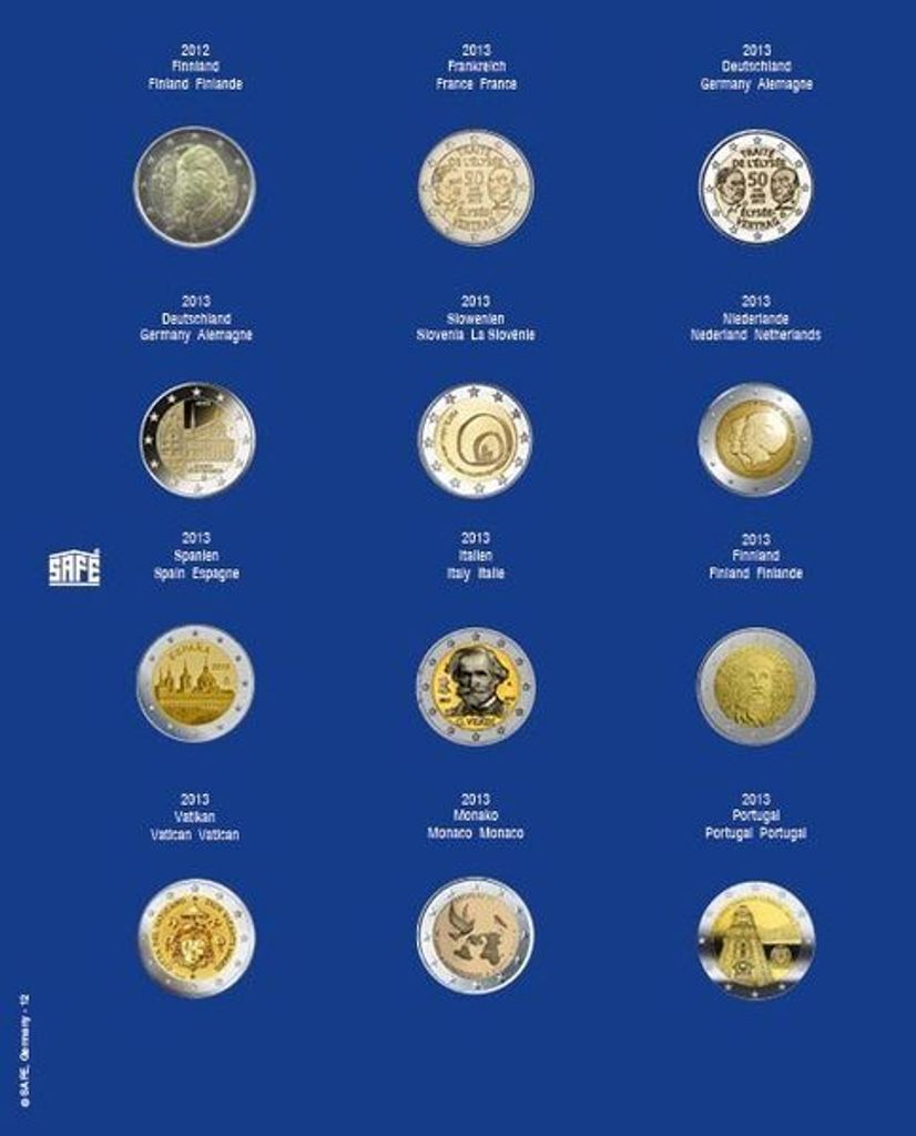 SAFE 7302-12 Ergänzungsblatt f. 2 Euro i. Ds 2013