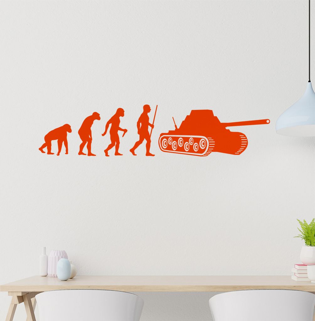 Panzer Krieg Evolution Wandtattoo Wandaufkleber Wall Sticker - Dekoration, Küche, Wohnzimmer, Schlafzimmer, Badezimmer