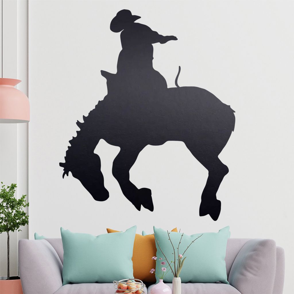 KIWISTAR Cowboy Pferd - Reiten Arena Rondeo Wandtattoo in 6 Größen - Wandaufkleber Wall Sticker - Dekoration, Küche, Wohnzimmer, Schlafzimmer, B...
