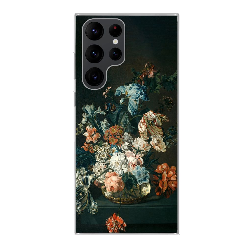 MuchoWow Handyhülle Schutzhülle Hülle für Samsung Galaxy S22 Ultra Stilleben mit Blumen - Alte Meister - Kunst Silikon Softcase Handy Hülle ...
