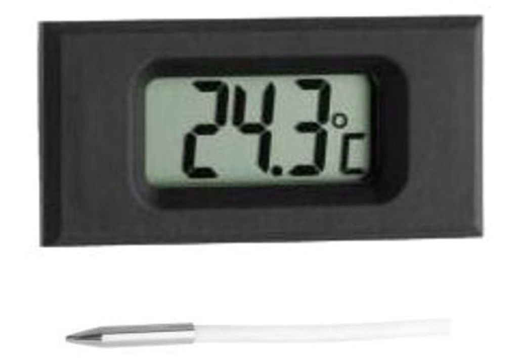 TFA Einbauthermometer mit Kabelfühler Schwarz (Kat.Nr