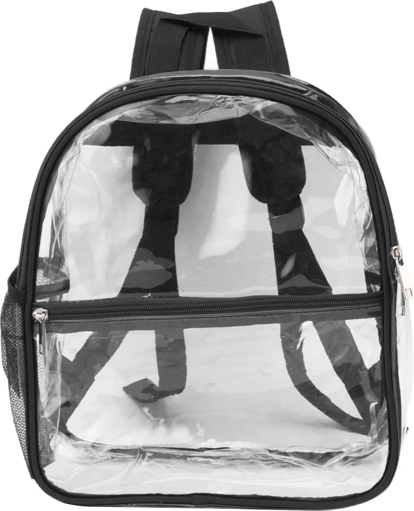 Sac à dos PVC design noir clair haute capacité avec zip ultra résistant