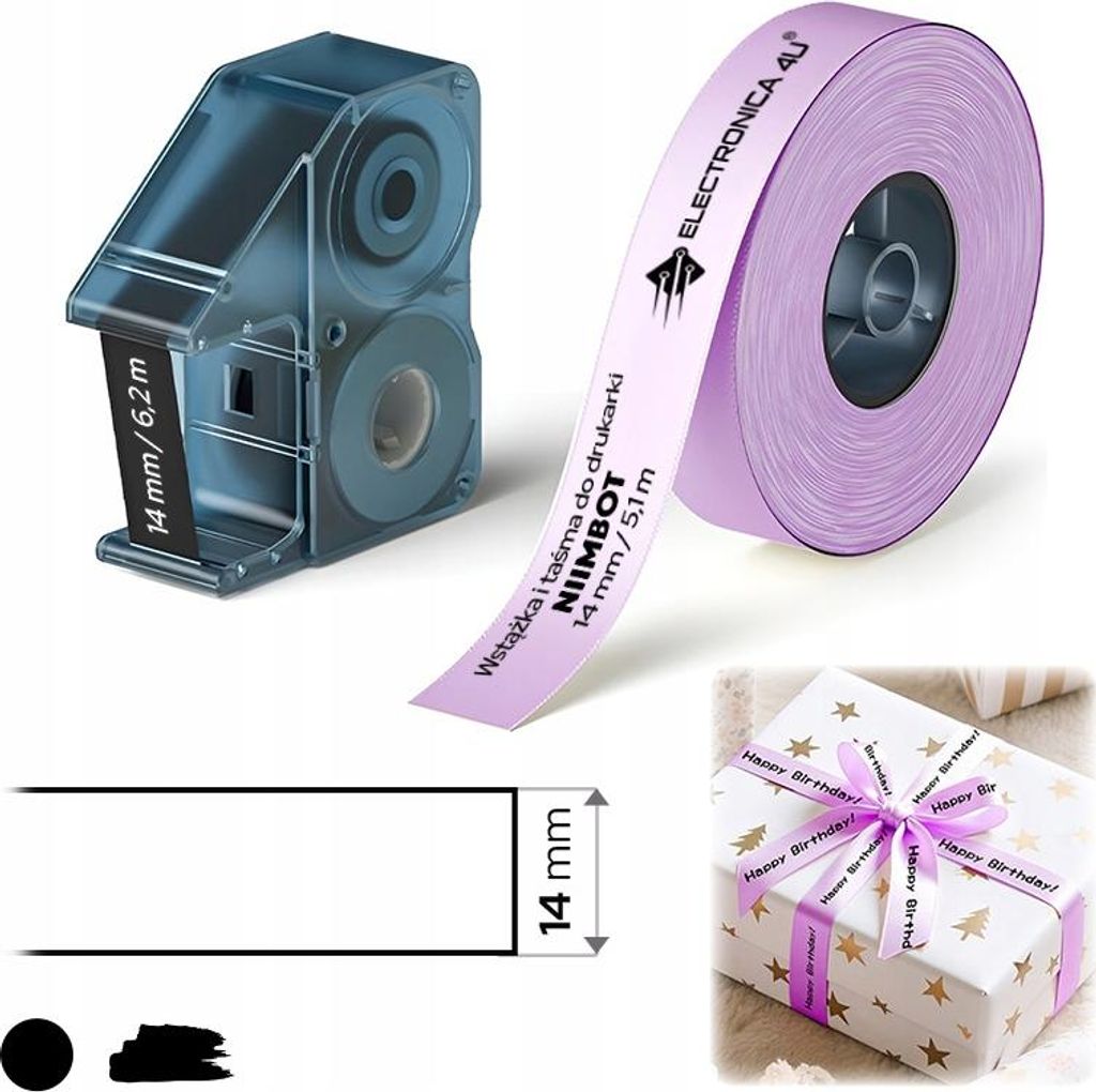 Farbband und Thermotransferband für den Drucker Niimbot B18 N1, Set