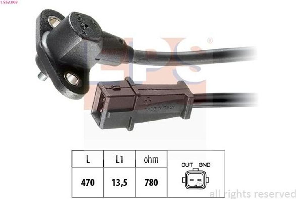 EPS 1.953.003 Kurbelwellensensor Impulsgeber für FIAT Uno Schrägheck (146)