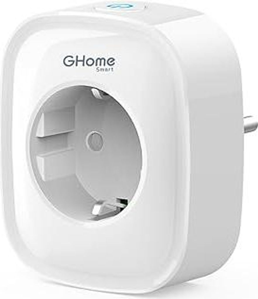 GHome Smart Wlan Steckdose 16A, Steckdose 1 Pack, Smart Home Plug Funktioniert mit Google Home, App Fernbedienung, Stromverbrauch Messen Sprachsteu...