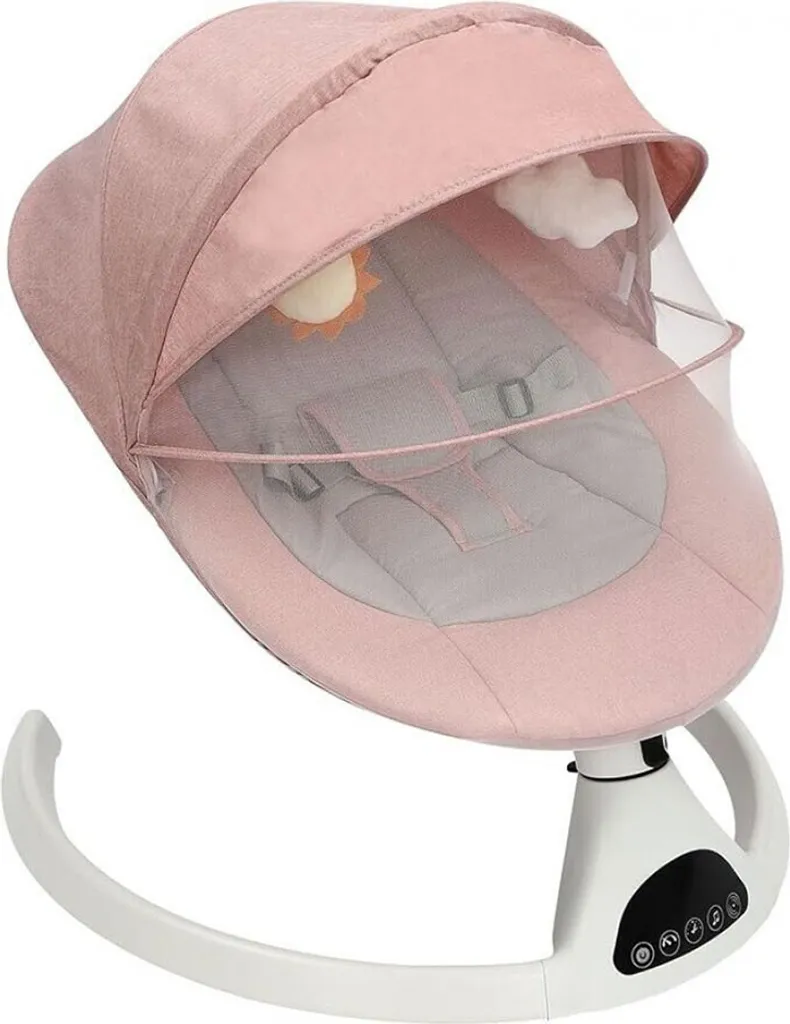 Altalena Elettrica Neonato Rosa 9kg: Sdraietta con Telecomando Wireless