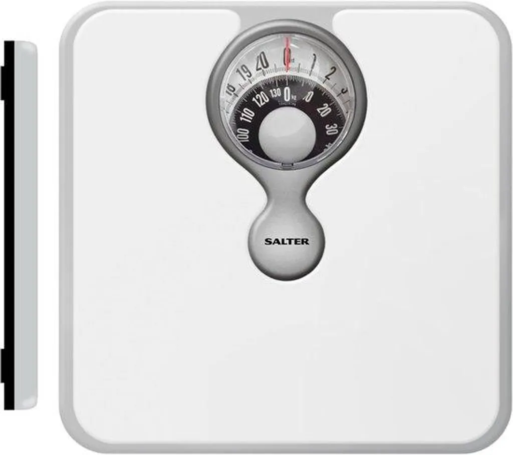 Pèse-personne mécanique blanc 133 kg - Balance de salle de bain rétro