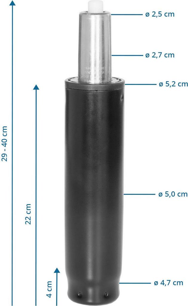 hjh OFFICE Gasfeder GF-L Gasdruckfeder Metall
