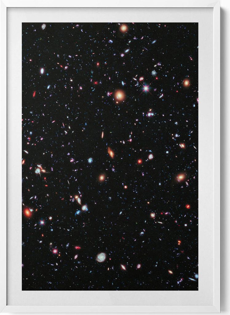 NASA-Foto - Sternenkosmos– Wandbild mit Rahmen – Gerahmtes Bild – Wanddekoration – 70x100 cm – Weiß Rahmen