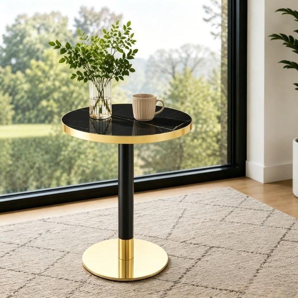 Okwish bijzettafel met cilindrisch frame en ronde voet, Productafbeelding 