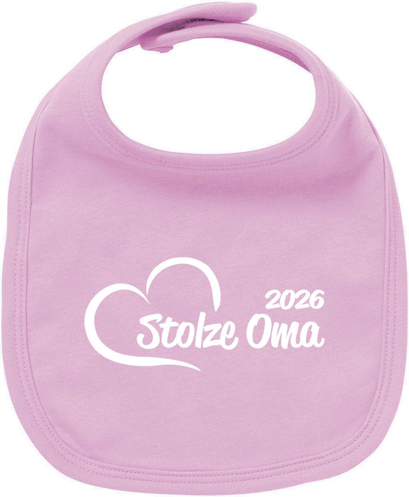 Huuraa Unisex Babylatz Stolze Oma 2026 Herz Geschenk Babypink Baumwolle Stolze Oma Mitbringsel