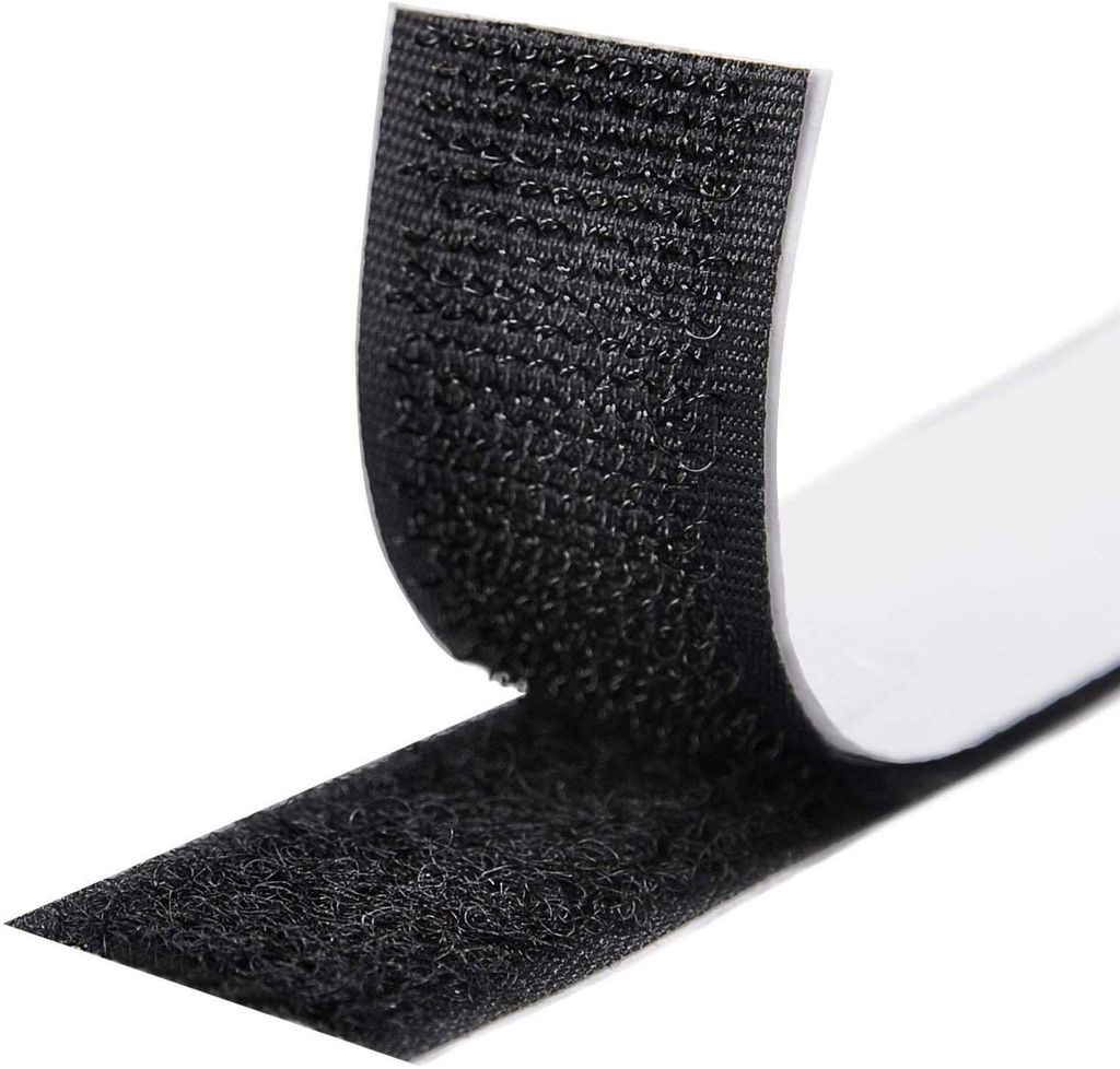 Schwarz 16 mm Breit 2 m lang Klettband selbstklebend in Weis oder Schwarz