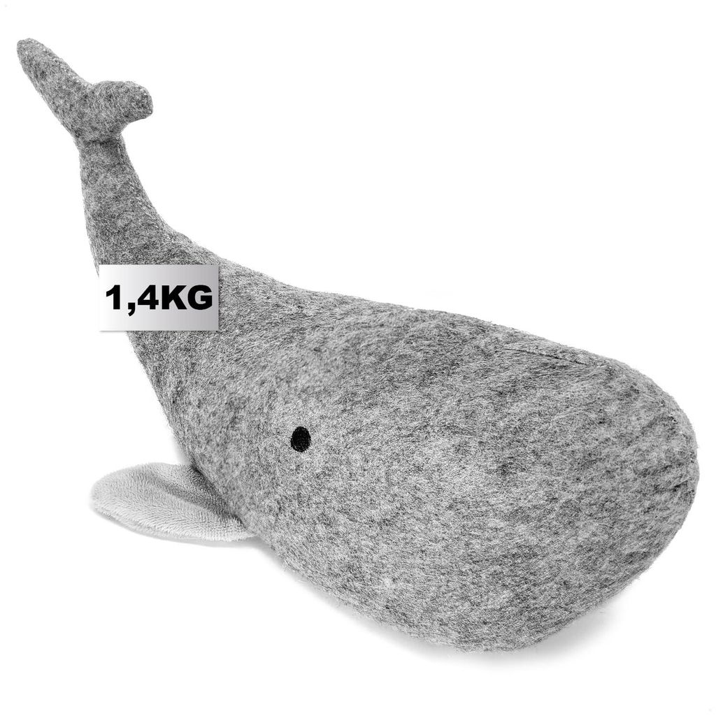 Türstopper – schwerer Türstopper im niedlichen Wal-Design – praktisches Wohnaccessoire – idealer Fensterstopper gegen Zugluft – 1,4 kg sc...