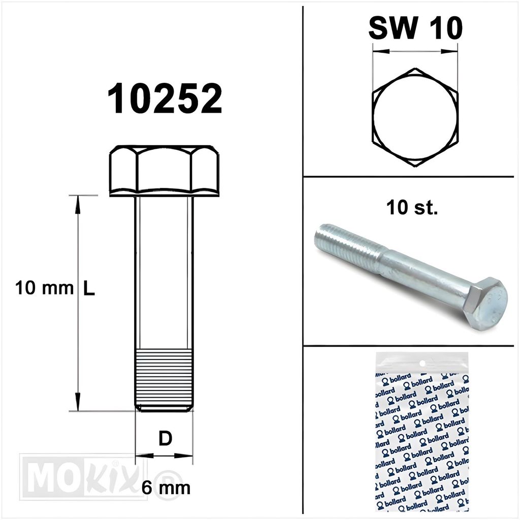 Schraube M 6 x 10 Zink 8.8 (10 Stück)
