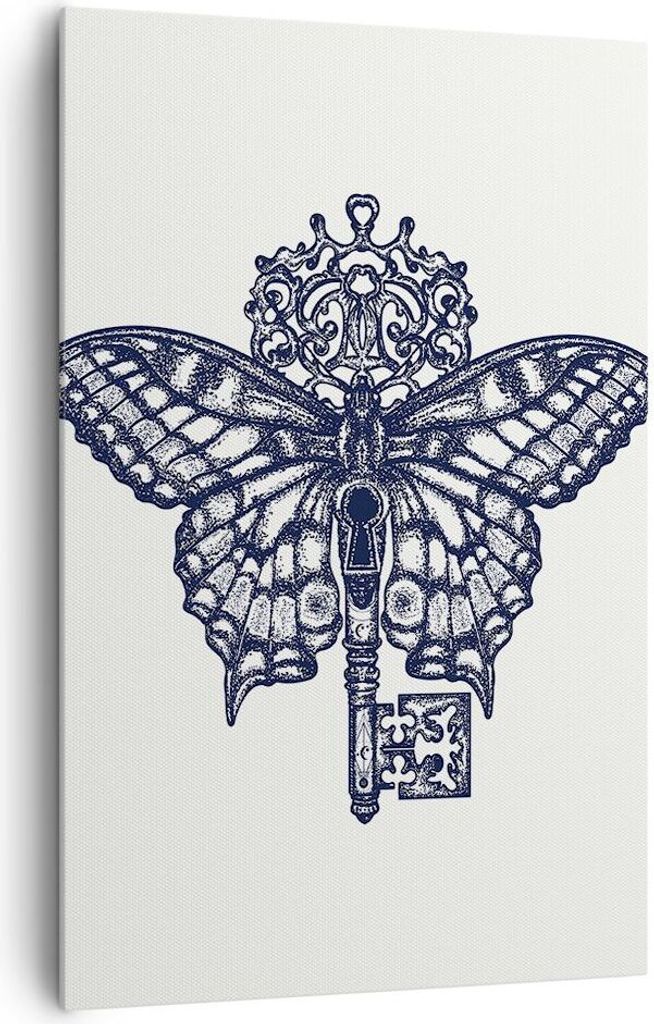 Bild auf Leinwand - Leinwandbild - Einteilig - Eleganz fantasie gotisch grafische - 80x120cm - Wand Bild - Wandbilder - Leinwanddruck - Wanddekorat...