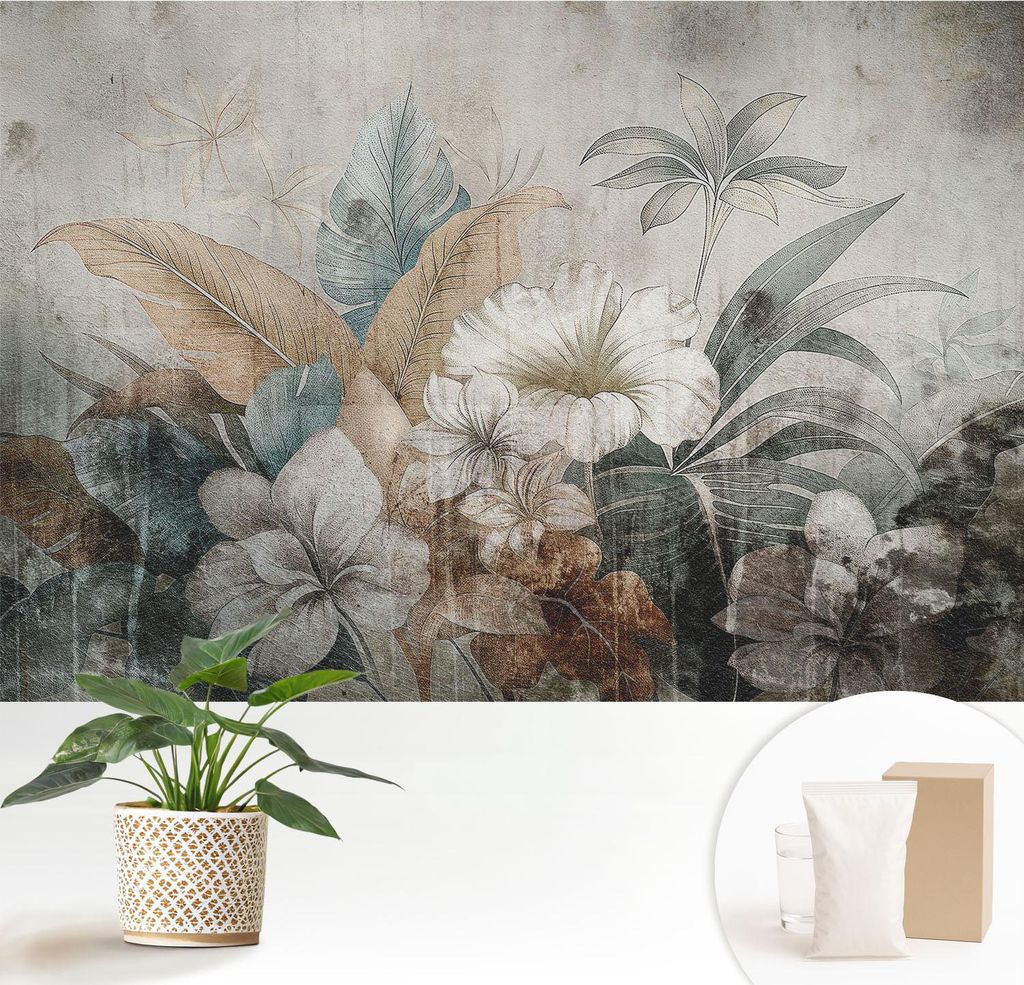 Fototapete - 152x104 cm - Tapete - Wandtapete - Wandbilder - Dekofolie - Tapete Folie - Wand - Dekoration - Wohnzimmer - Blumentraum