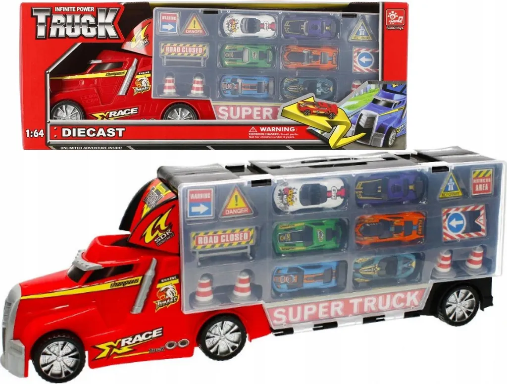 Jouet camion transporteur pour circuit de voitures miniatures