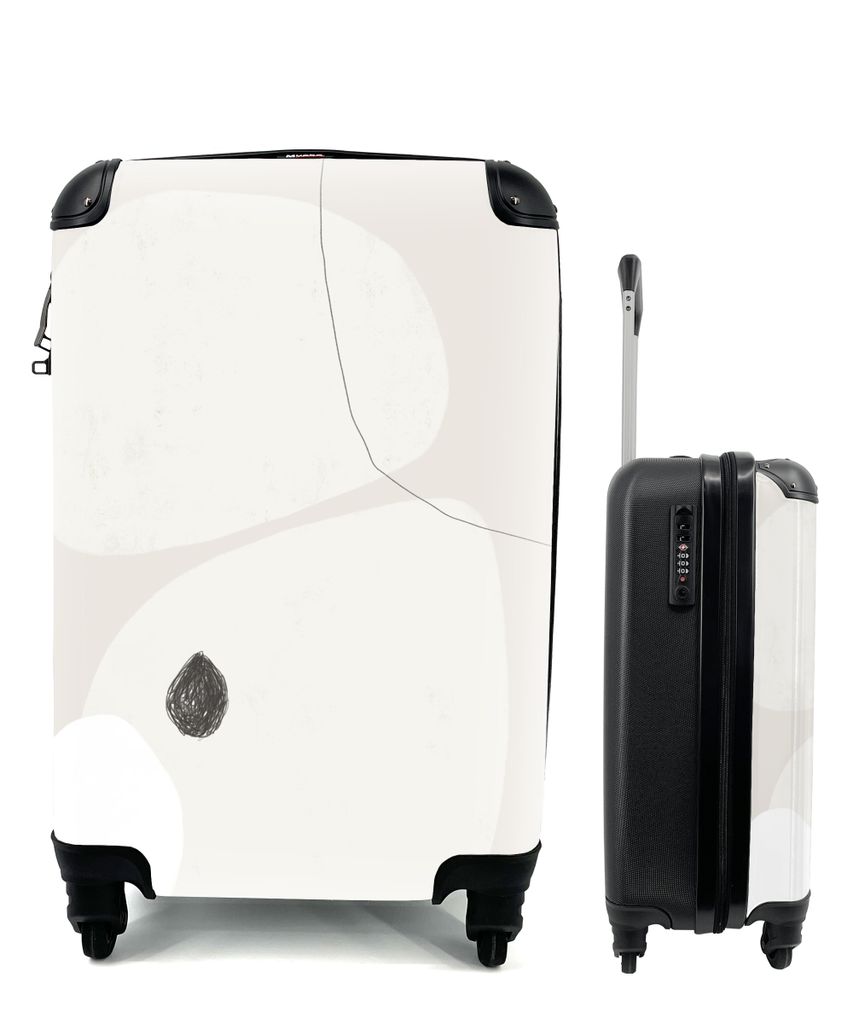 MuchoWow Koffer Handgepäck Trolley Rollkoffer Kleine Reisekoffer mit 4 Rollen - Pastell - Minimalismus - Gestaltung - Cabin Size < 55x40x23 cm &...