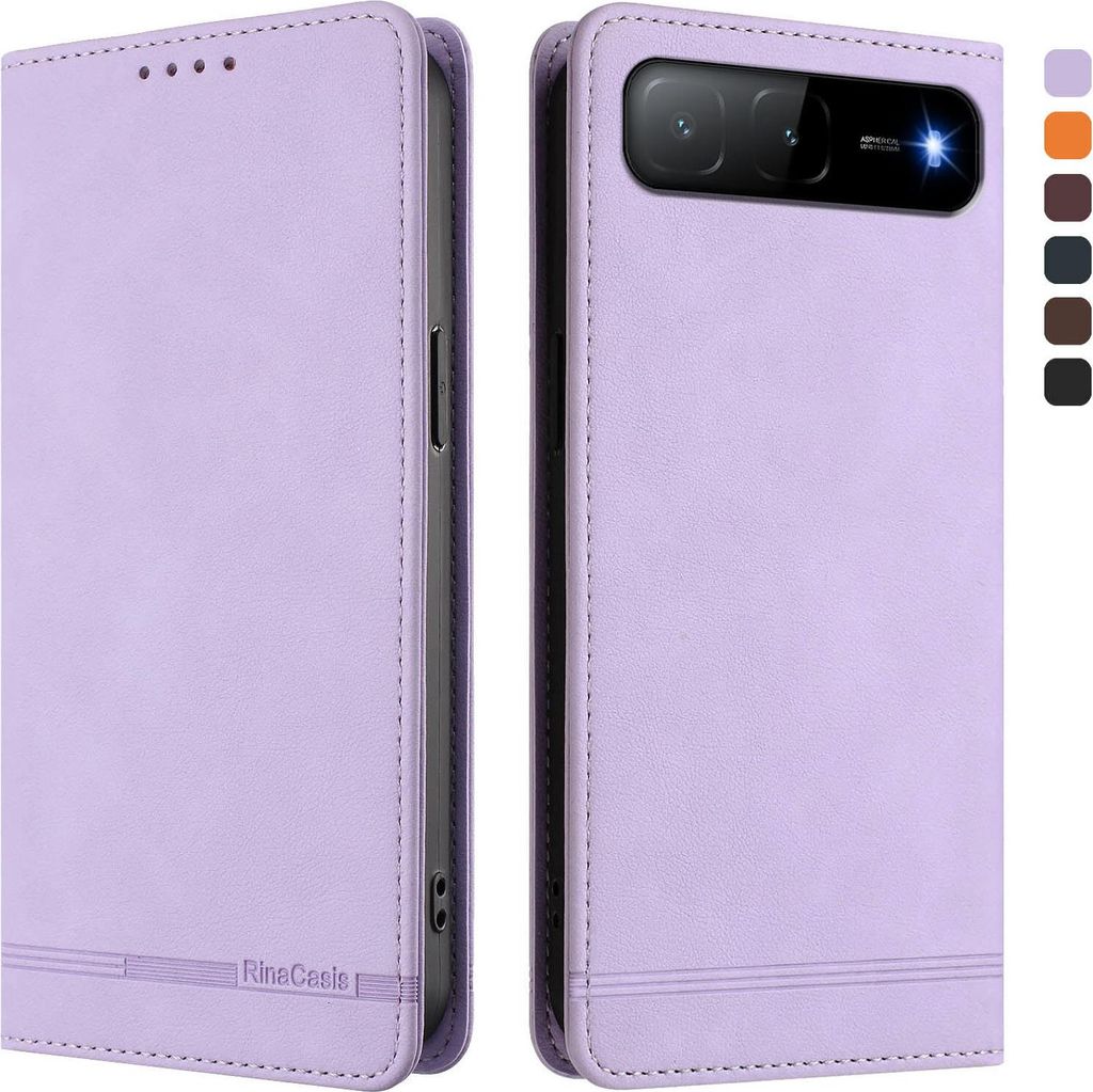 Hülle für Tecno Spark Go 2025 5G, Retro Kunstleder Ständer Klapphülle mit Kartenfächer und Magnetische Violett