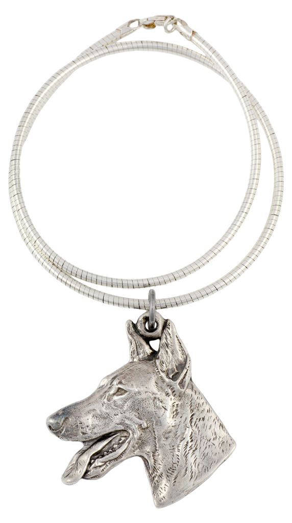 Dobermann - Hundehalsband, einzigartiger Schmuck für den Hundefan, einzigartiger Kreuzotter-Anhänger der Marke Art-Dog