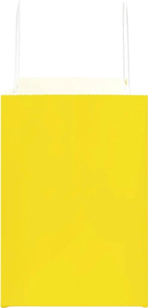 250 Sacchetti Carta Gialli 32x17x25 cm con Manici - Shopper Kraft Resistenti - 5