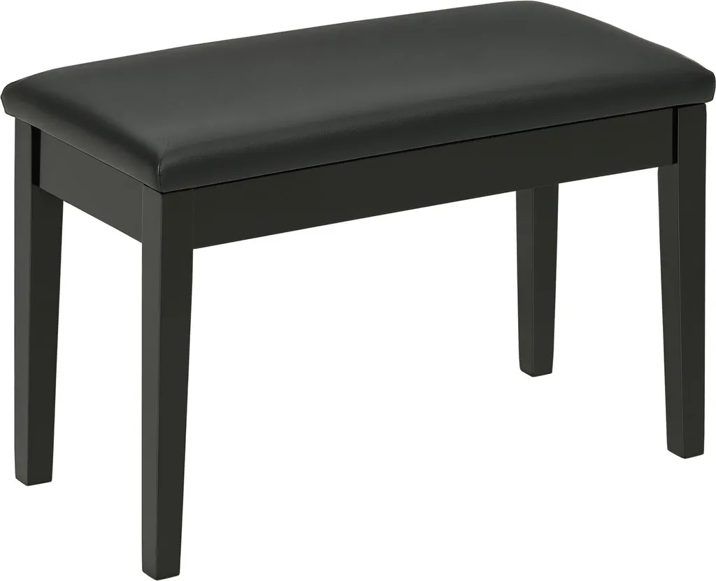 Siège piano rembourré 75 cm pieds bois massif noir finition soignée