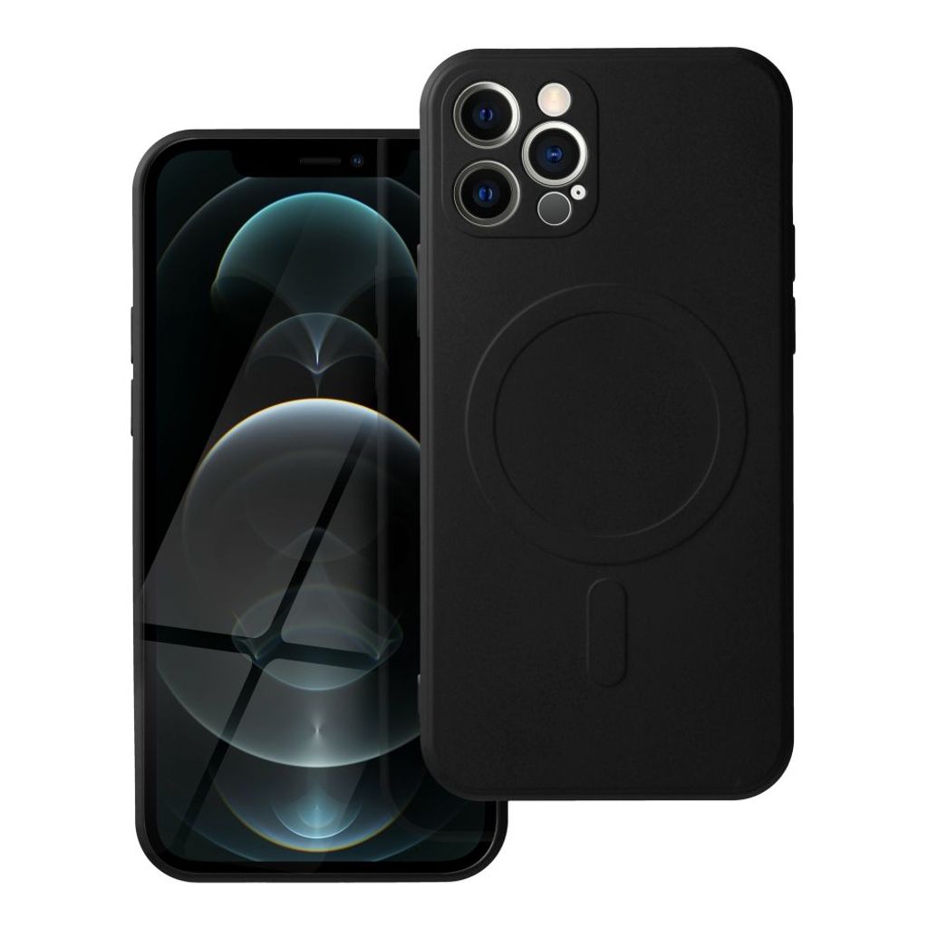 Case passend für iPhone 12 PRO Silicone Mag Cover kompatibel mit MagSafe black