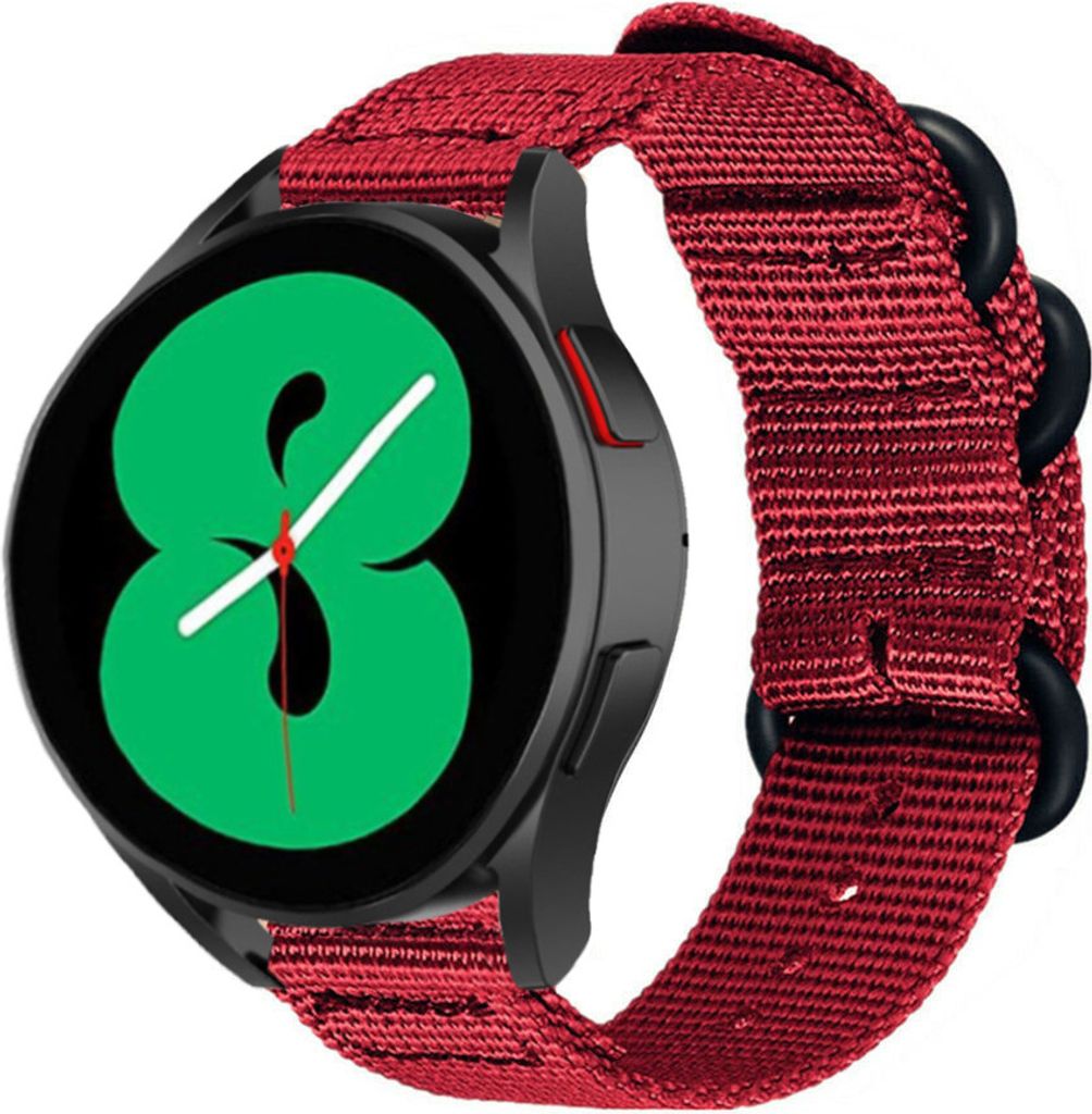 Strap-it Samsung Galaxy Watch 4 - 44mm Nylon-Schnallenarmband (Rot)