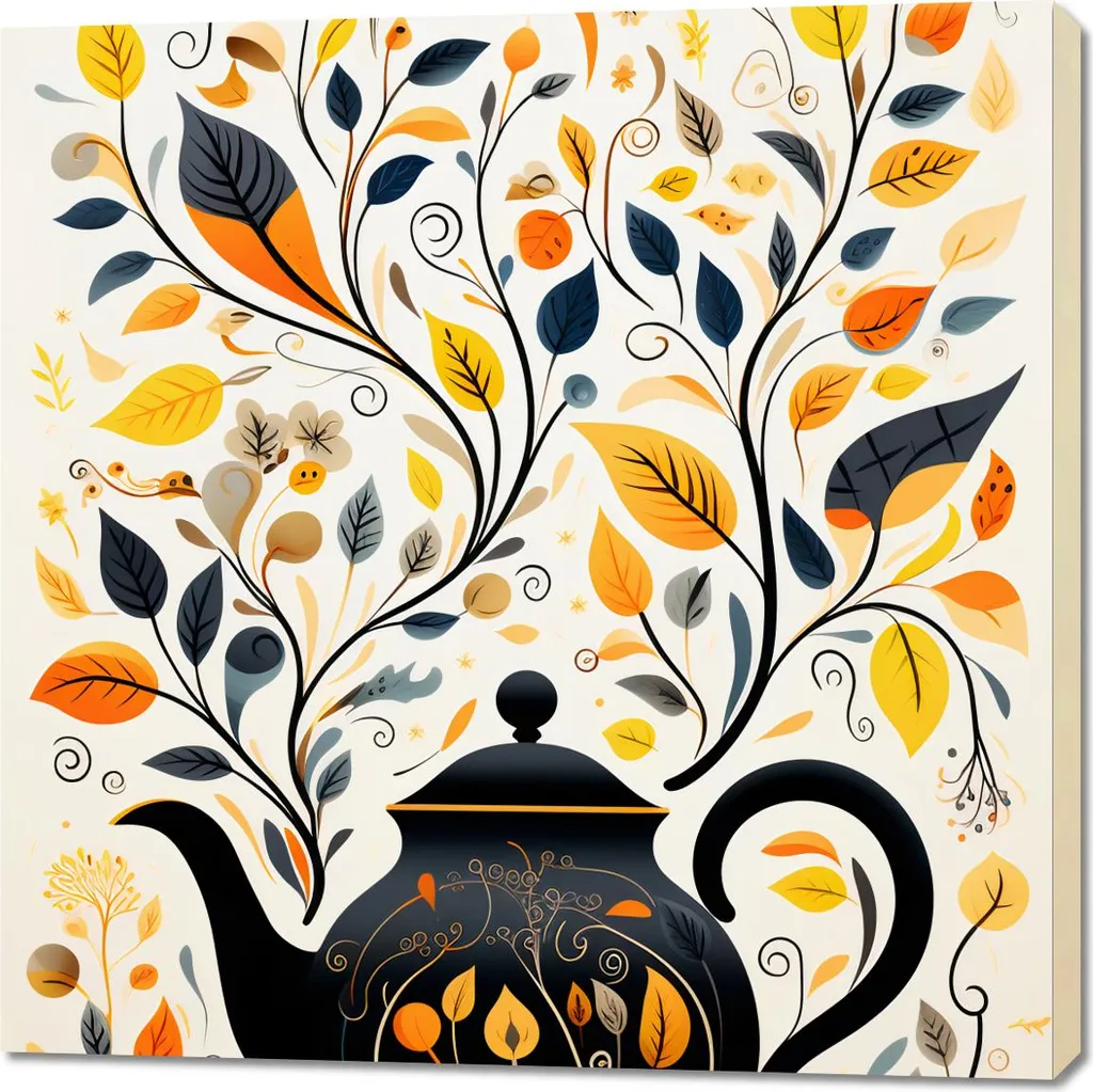 Tableau 100x100 cm Mélodie automnale - Peinture sur toile décorative