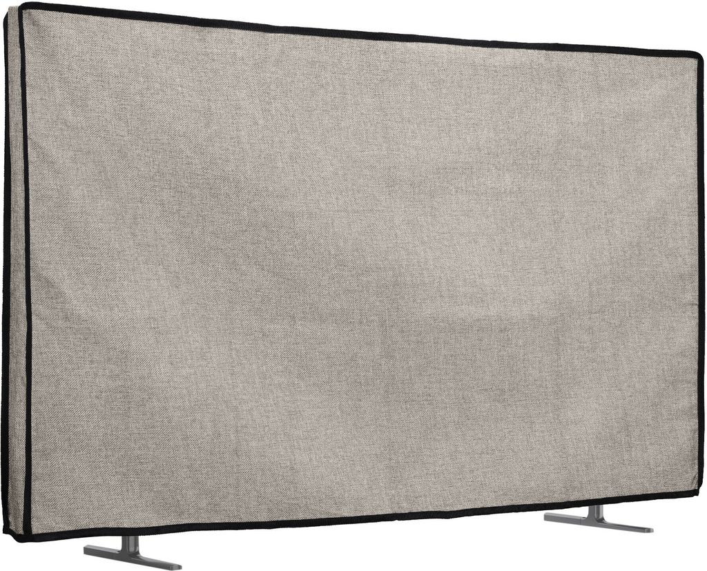 kwmobile 32" TV Abdeckung Indoor - Fernseher Hülle Bildschirmschutz Abdeckung - TV Bildschirm Staubschutzhülle - Fernsehabdeckung - Leinen Hellgrau